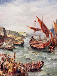 Der Abzug der Römer aus Britannien, Illustration aus „Die Geschichte der Nation“